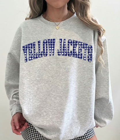 Yellow Jackets (Gingham Varsity Arch Mascot) - DTF