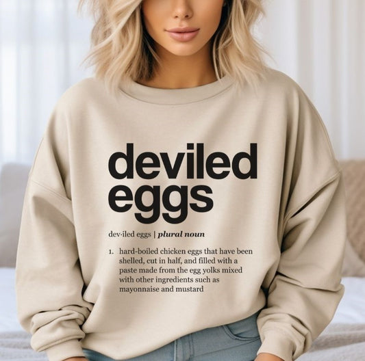 Thanksgiving Dinner Definitions - deviled eggs - DTF