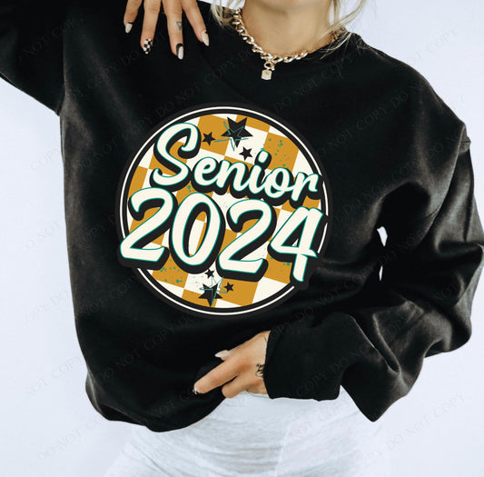 Senior 2024 (retro checkerboard) - DTF