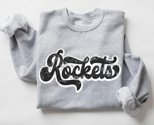 Rockets (retro black and white) - DTF