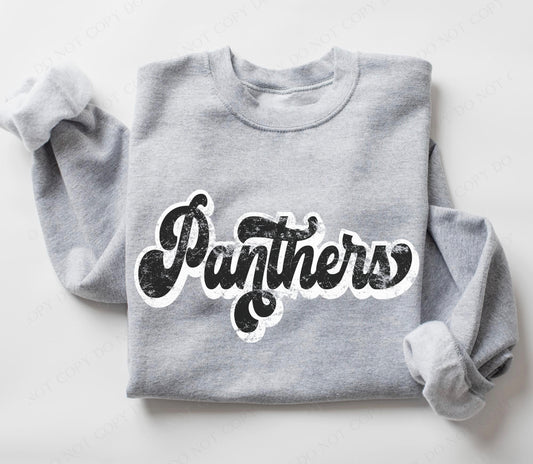 Panthers (retro black and white) - DTF