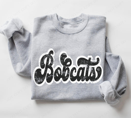 Bobcats (retro black and white) - DTF