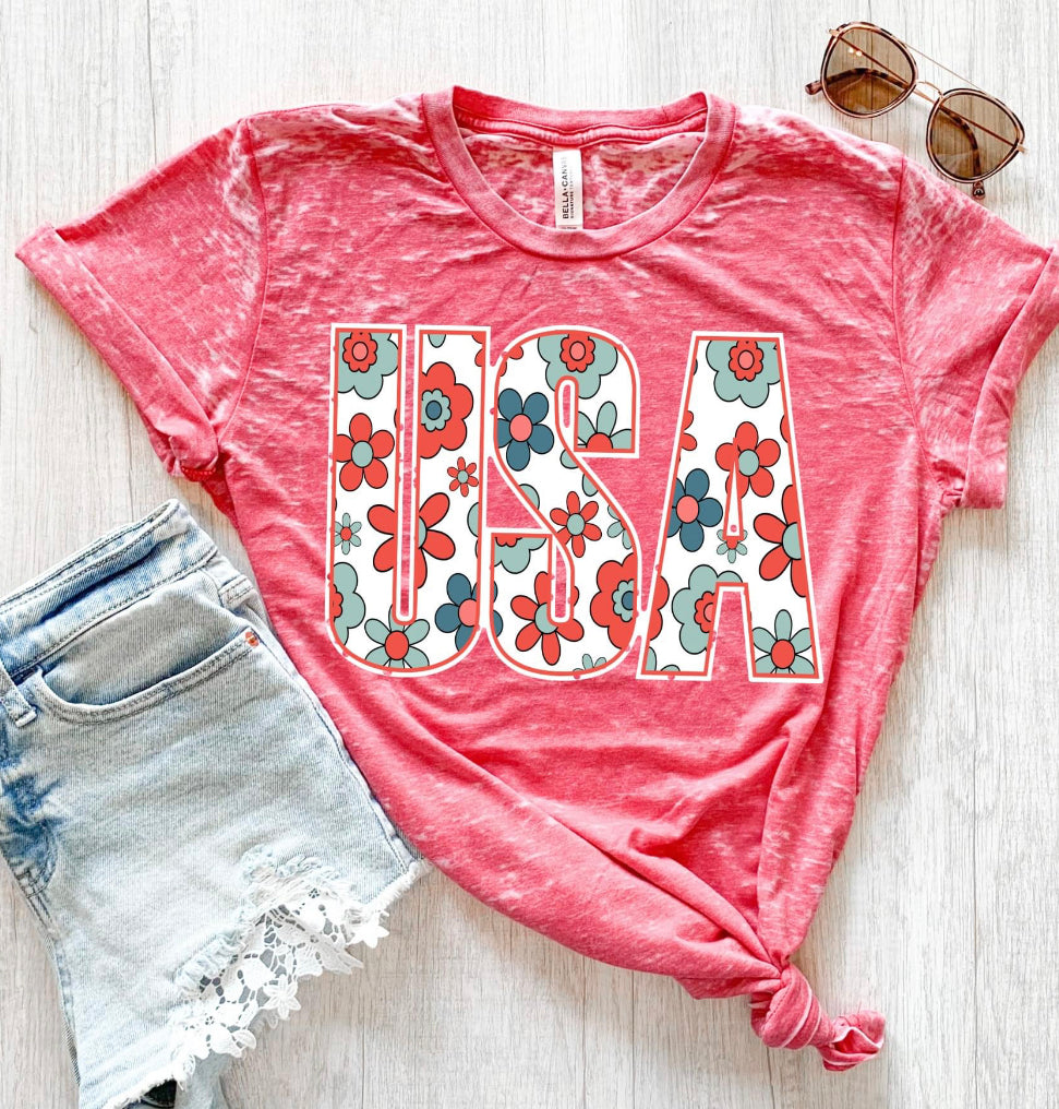 USA (retro floral) - DTF