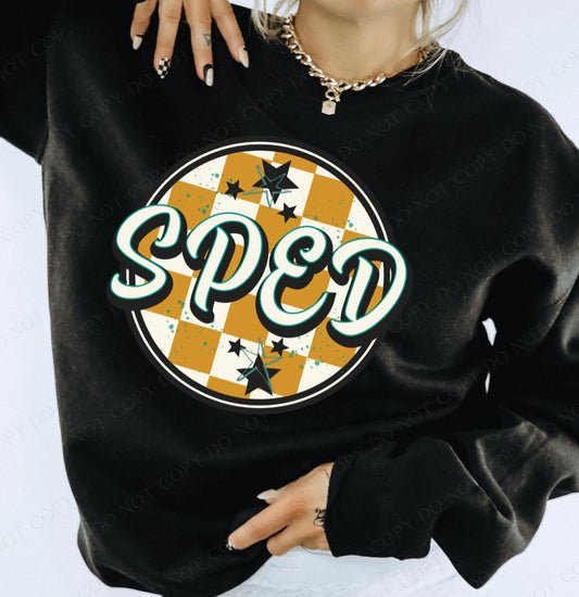 SPED (retro checkerboard) - DTF
