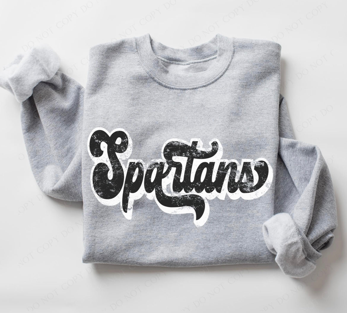 Spartans (retro black and white) - DTF