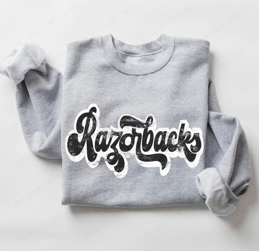 Razorbacks (retro black and white) - DTF