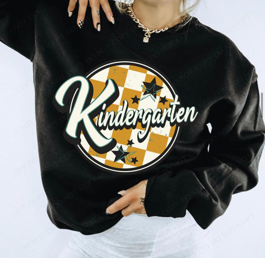 Kindergarten (retro checkerboard) - DTF
