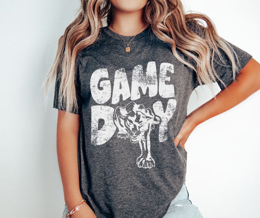 Game Day Panthers Mascot (white) - DTF