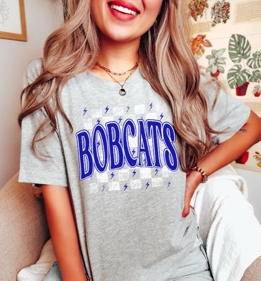 Bobcats checkerboard (royal blue/white) - DTF
