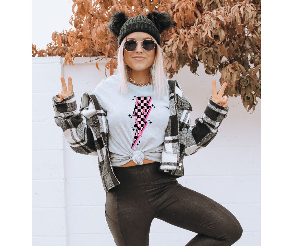 Breast Cancer bolt - DTF