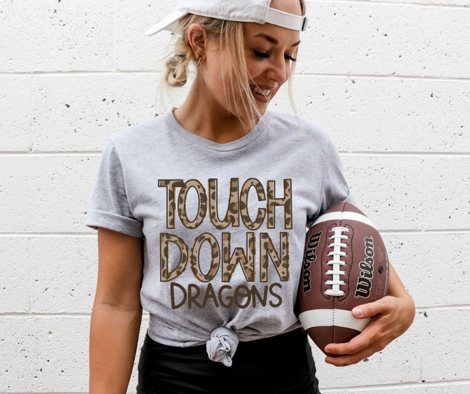 Dragons Touch Down Leopard Mascot - DTF