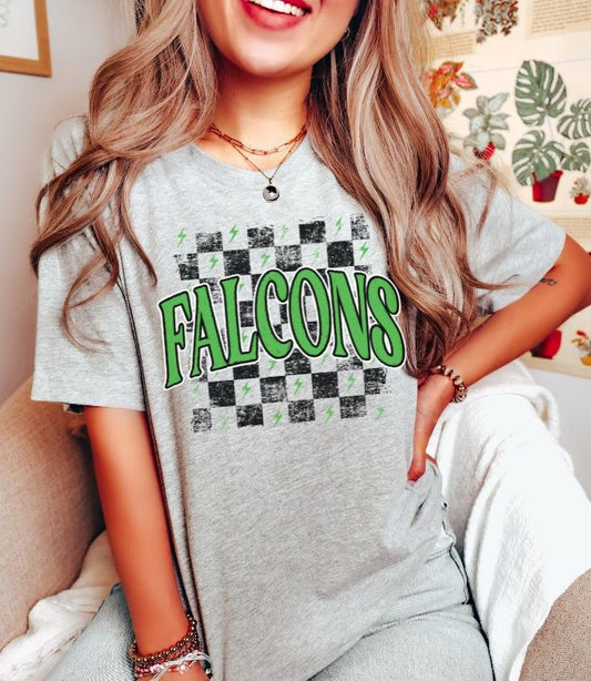 Falcons checkerboard (kelly green/black) - DTF