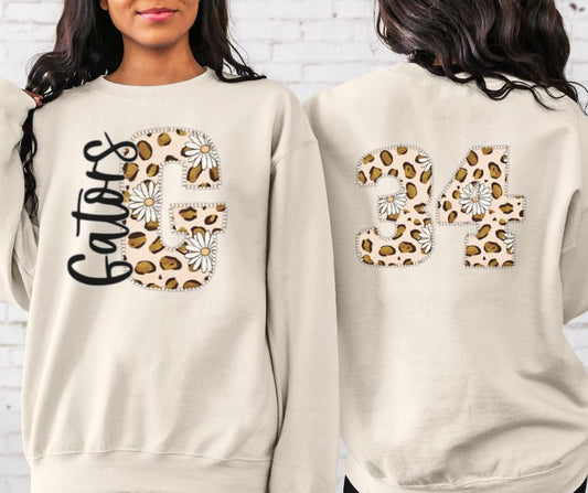 Gators Leopard and Daisy Mascot (letter and mascot name) - DTF