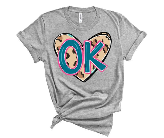 OK - Leopard Heart with State Abbreviation (HH)
