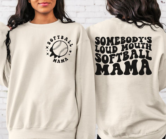 Loud Mouth Softball Mama -(2-in-1) - single color SPT