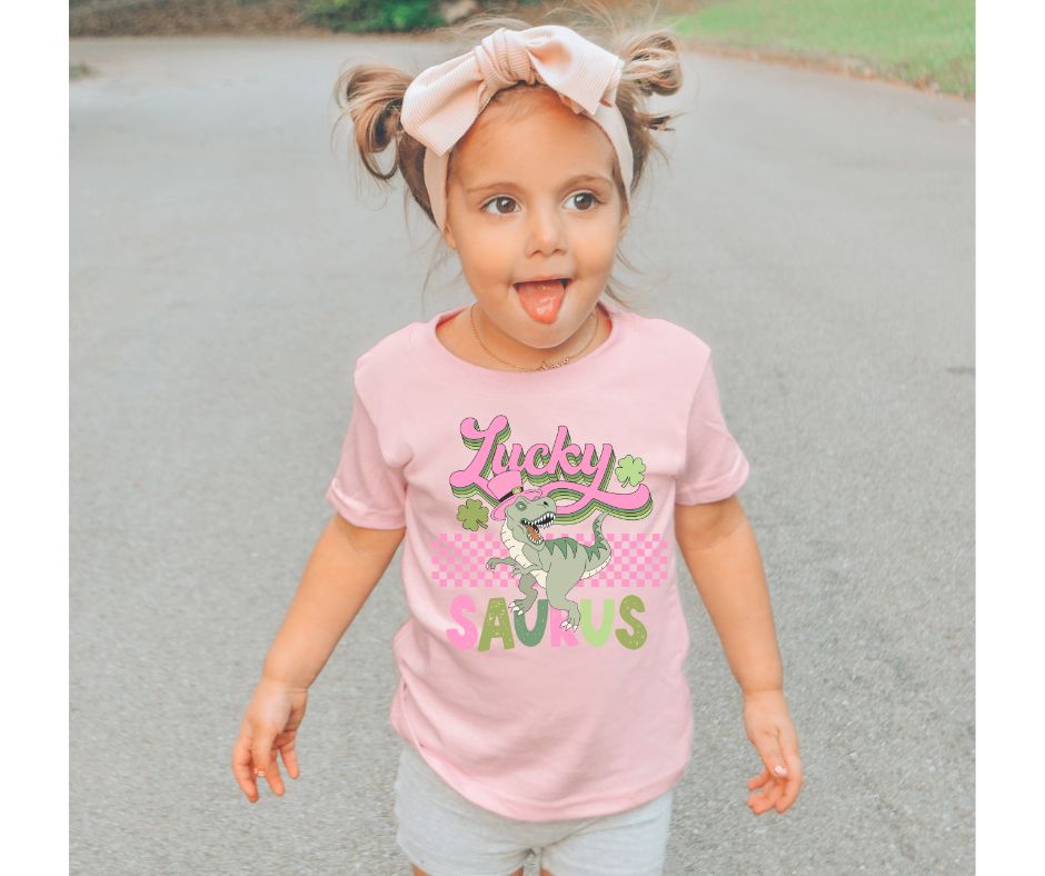 Lucky Saurus (pink) - YOUTH - DTF