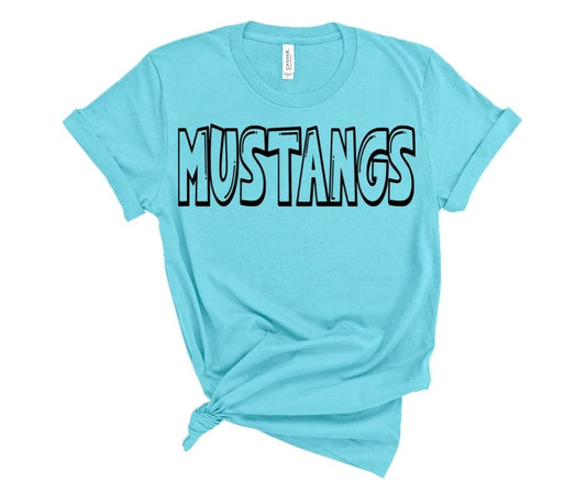 Mustangs Mascot - fun block design