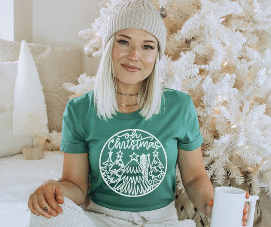 Oh Christmas Tree Circle - single color
