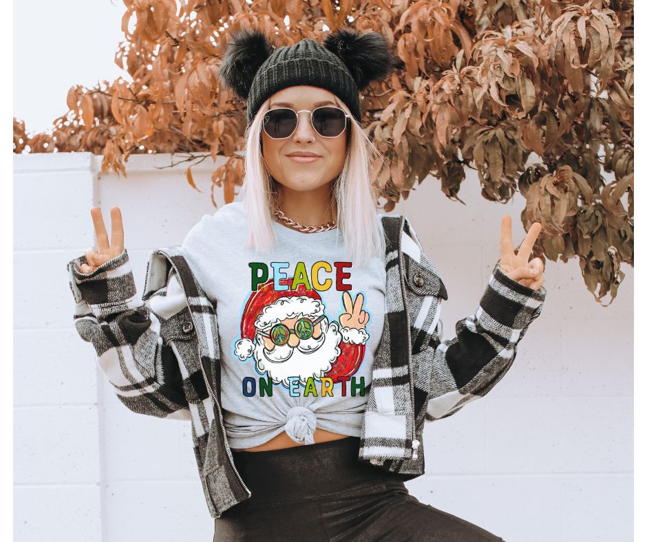 Peace on Earth Santa (NEW full color/LOW heat/soft ink)