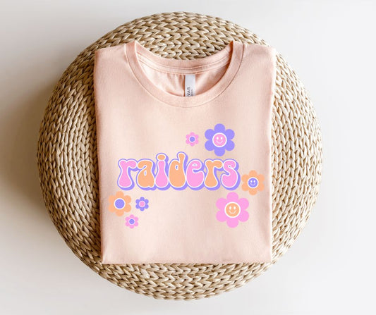 Retro Raiders Mascot with flowers (YOUTH) - DTF