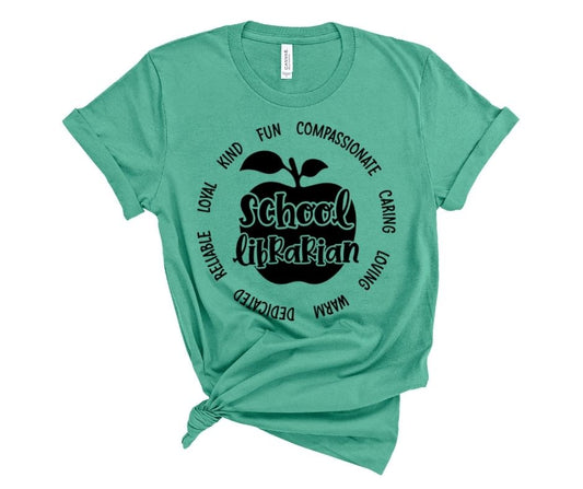 School Librarian (with words around the apple)