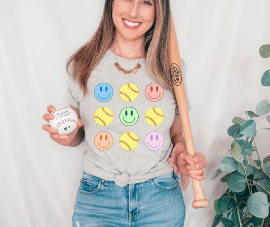 Softball Smile Face - DTF