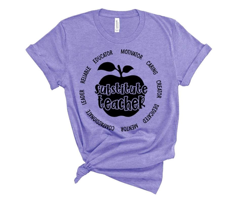 Substitute Teacher (with words around the apple)