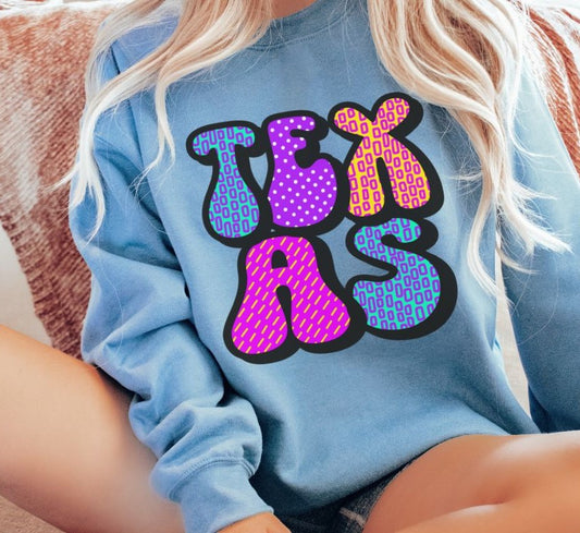 Texas Neon pattern state - DTF