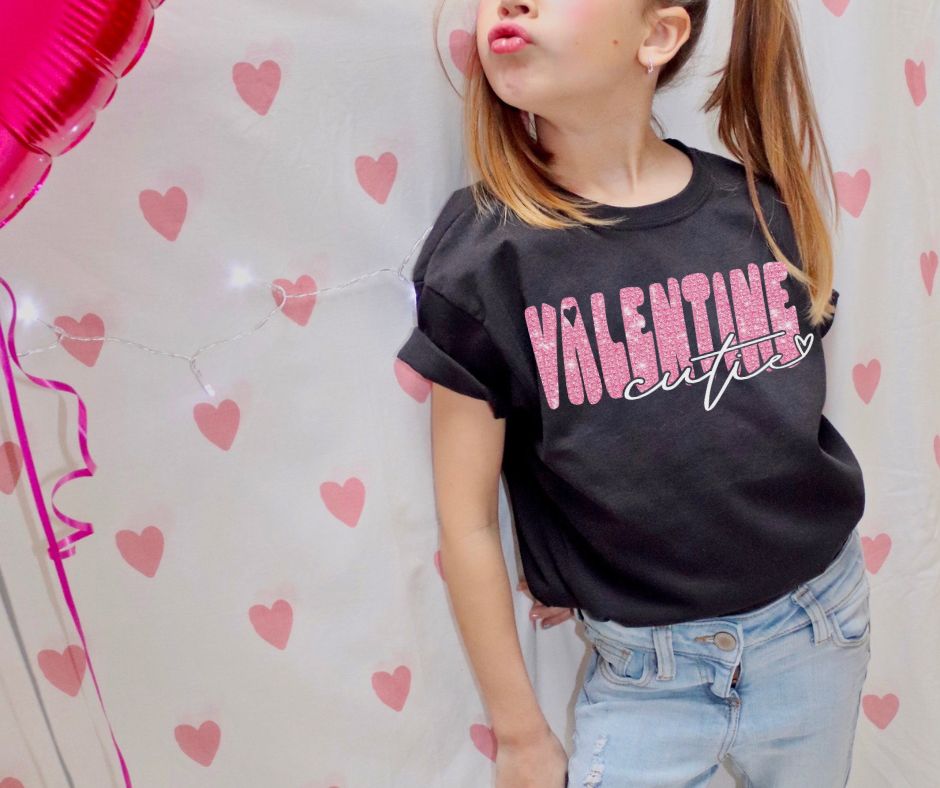 Valentine Cutie with Bling YOUTH - DTF