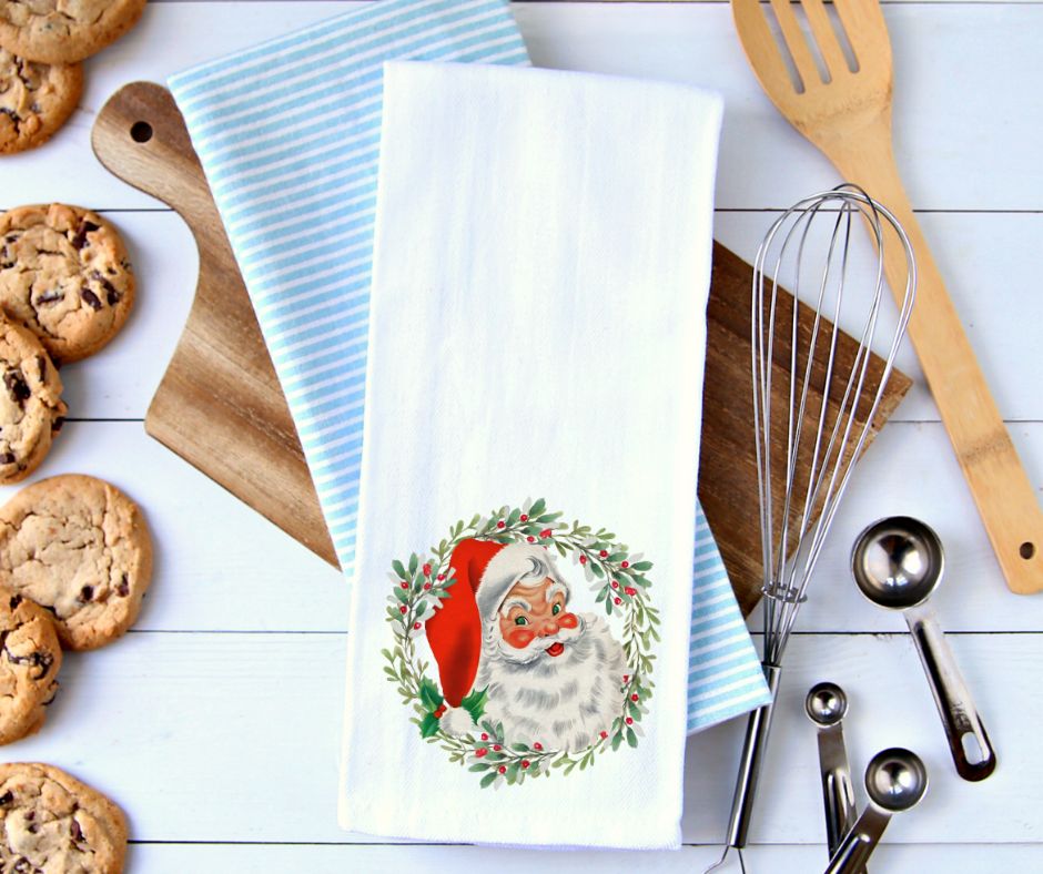 Vintage Santa  - DTF (tea towel transfer)