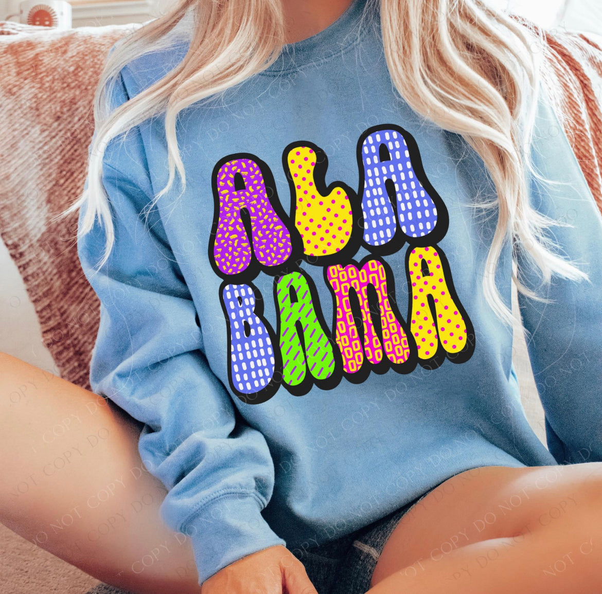 Alabama Neon pattern state - DTF