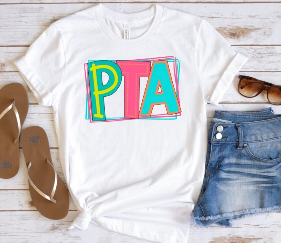 Pta Lettering PTA (doodle letters) - DTF – BEC Print & Apparel