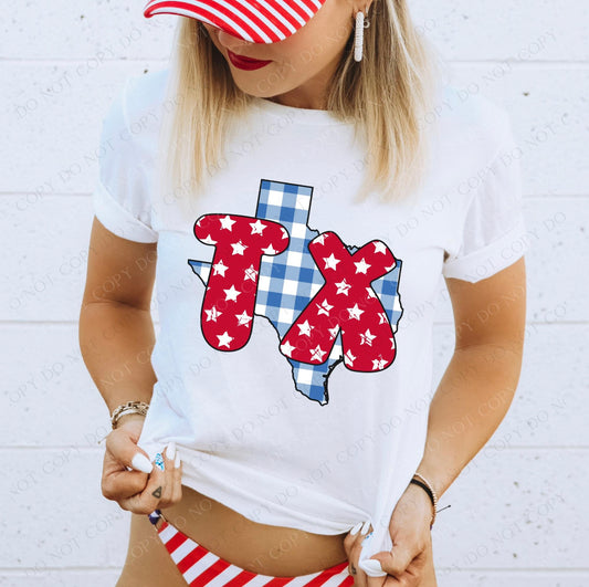 Gingham and Stars States (Texas) - DTF