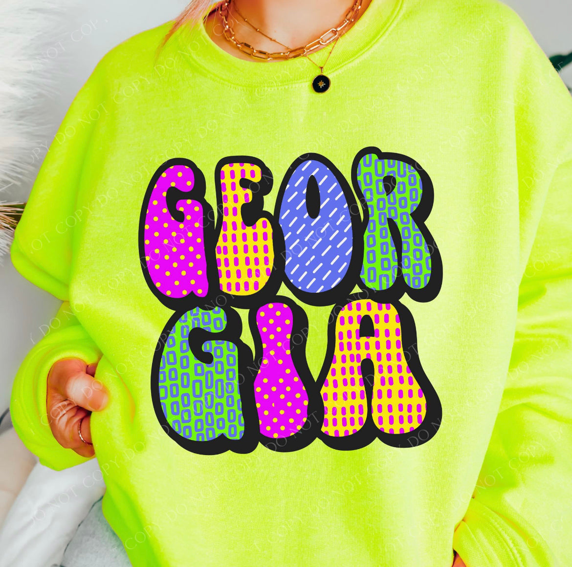 Georgia Neon pattern state - DTF