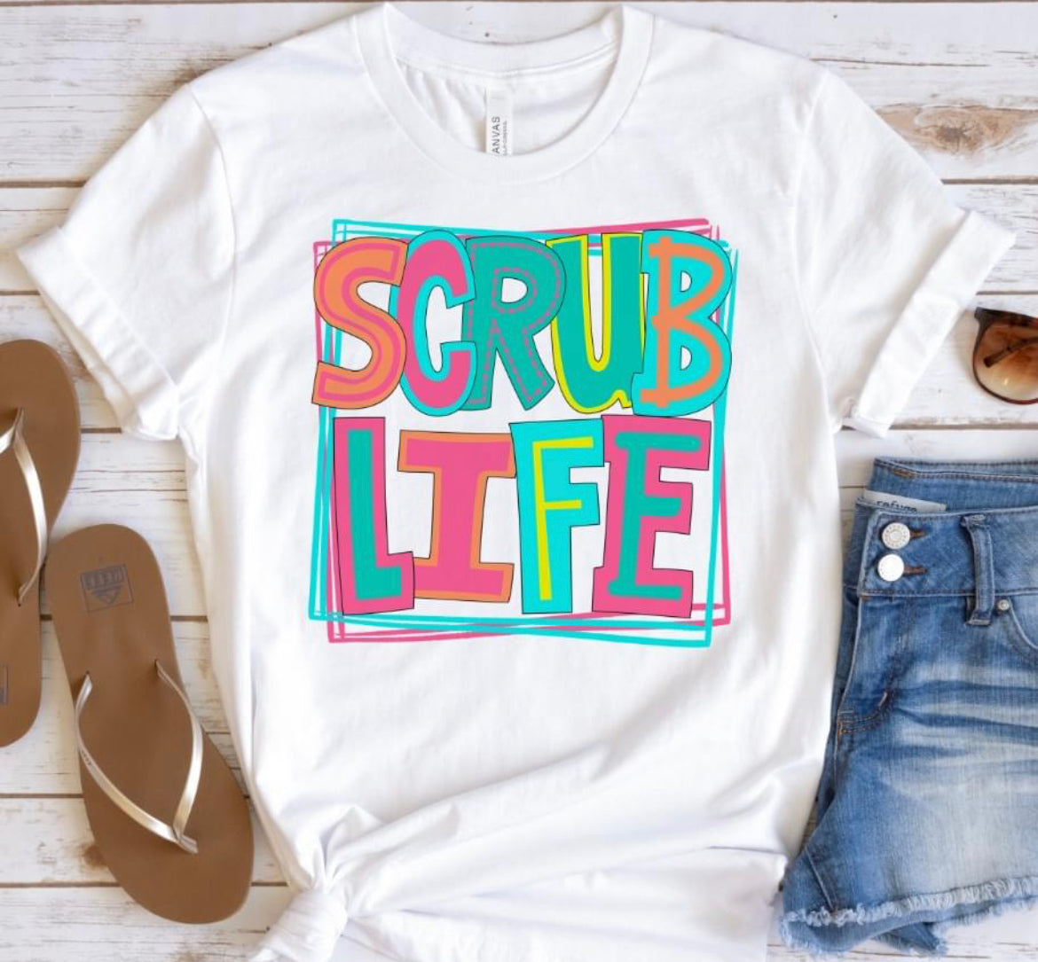 Scrub Life (doodle letters) - DTF – BEC Print & Apparel